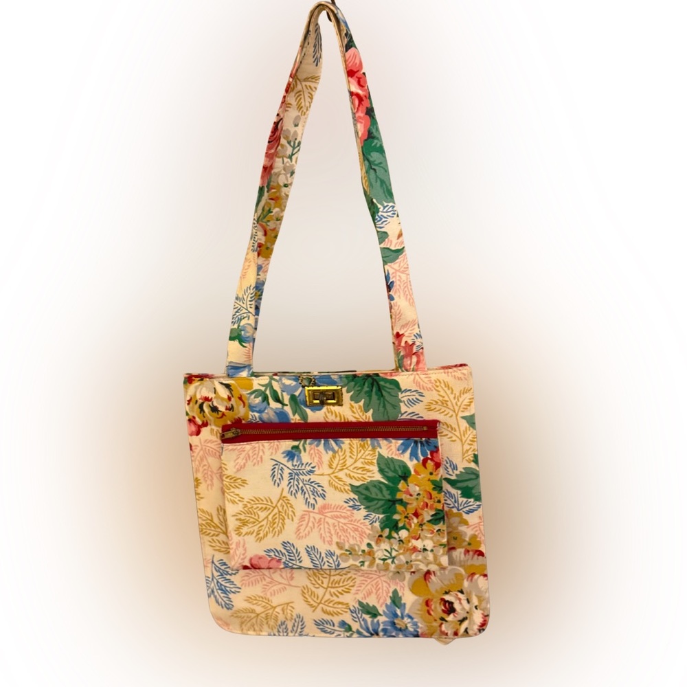 Vintage Margaret Smith Gardiner Maine Floral Handbag Purse Mid Century 1960s Mod